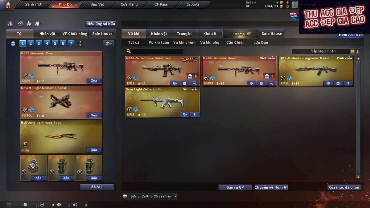 shop acc cf uy tin gia re
